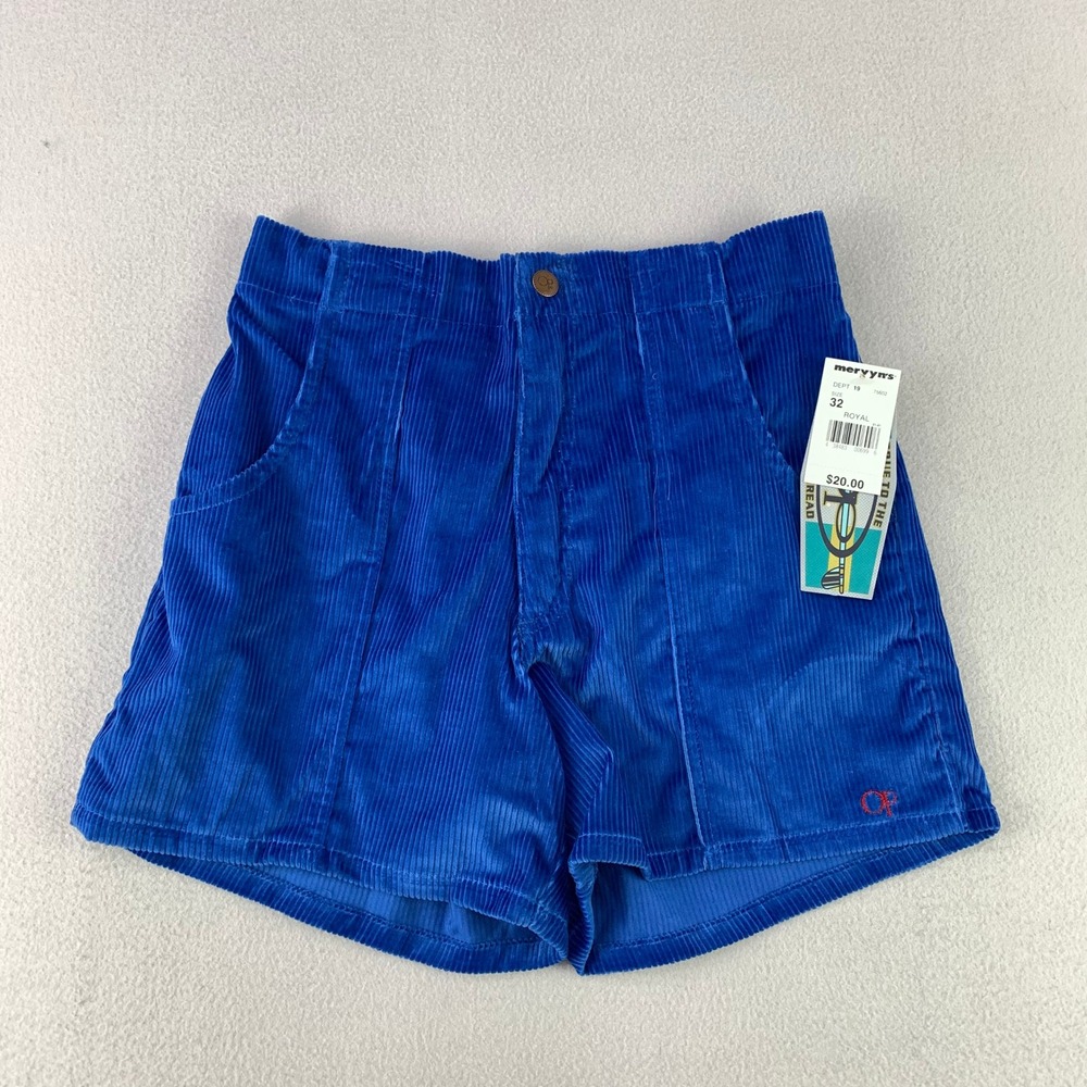 VTG Ocean Pacific OP Corduroy Shorts Mens 32 Blue Retro Surf 80s NWT Bech 90s